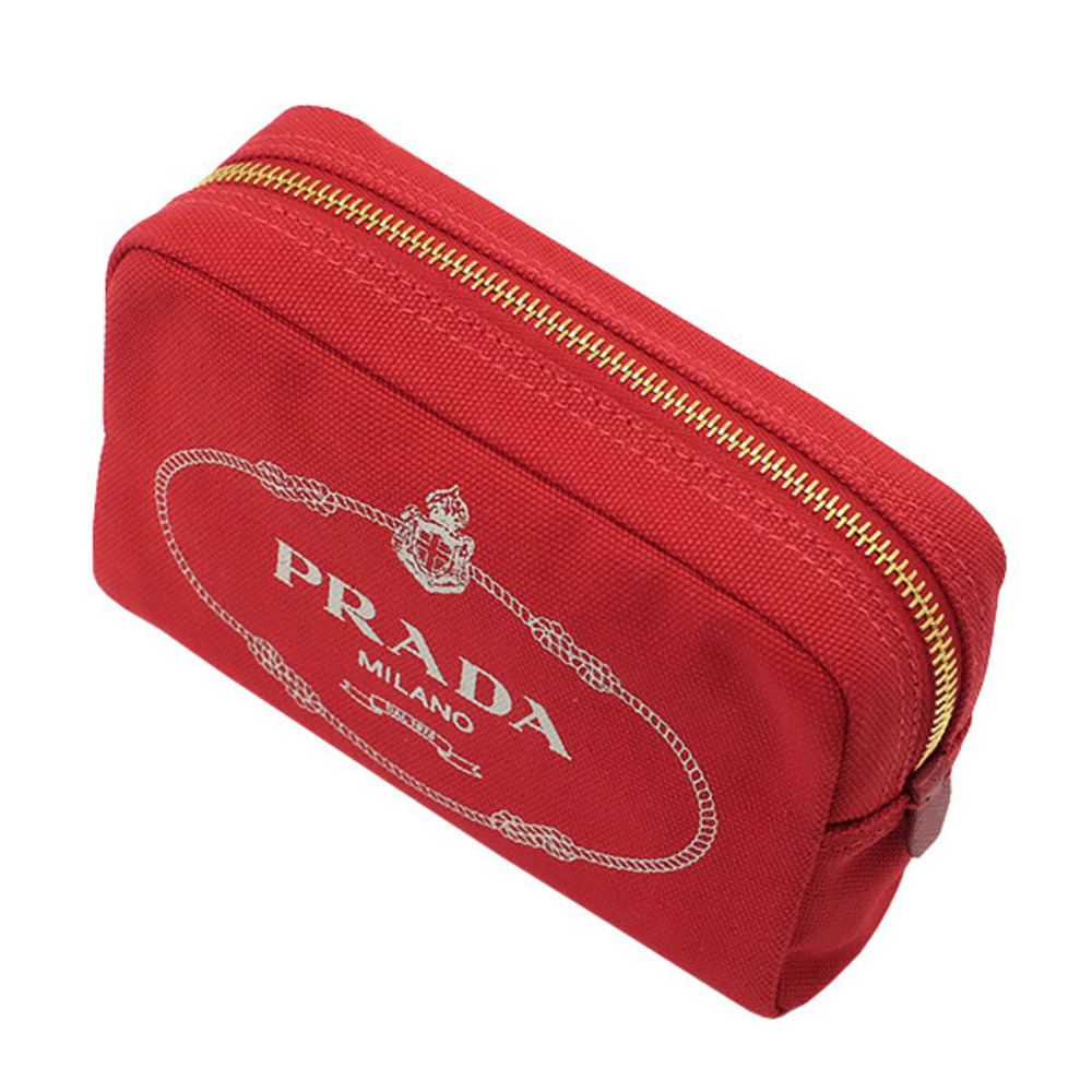 Prada Wallet Red Denim Canvas Makeup Accessory Canapa - Picture 4 of 8